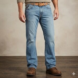 Ariat Rebar M4 Relaxed Boot Cut Jeans Mens 36x32 Blue Carbine DuraStretch